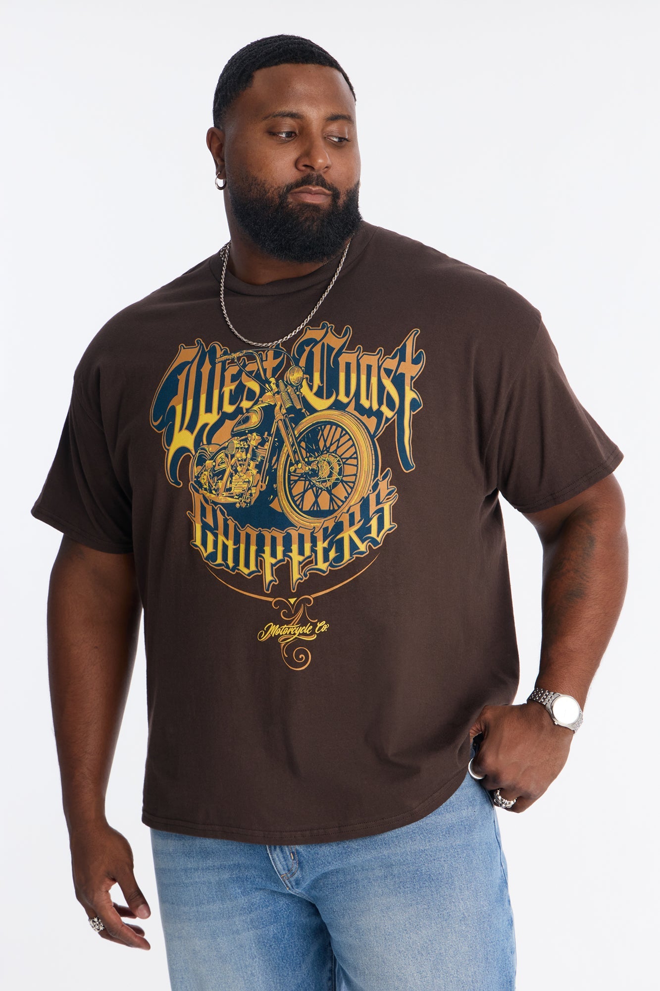 West Coast Chopper Motorcycle Co Short Sleeve Tee - Brown