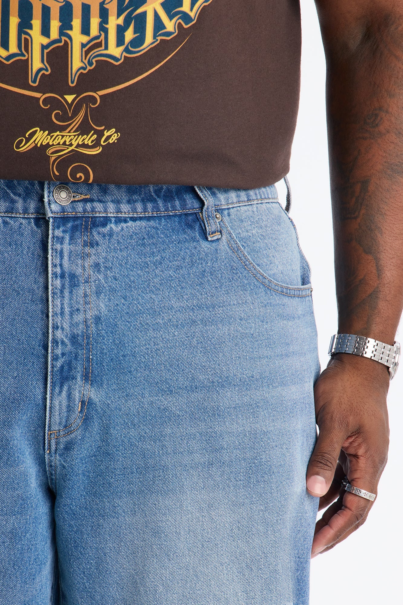 Classic Straight Fit Jeans - Medium Blue Wash