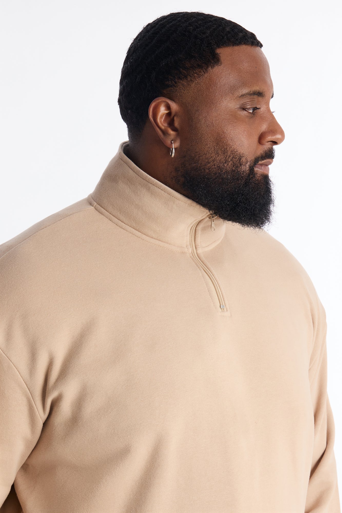 Built For Success Quarter Zip Sweatshirt - Tan