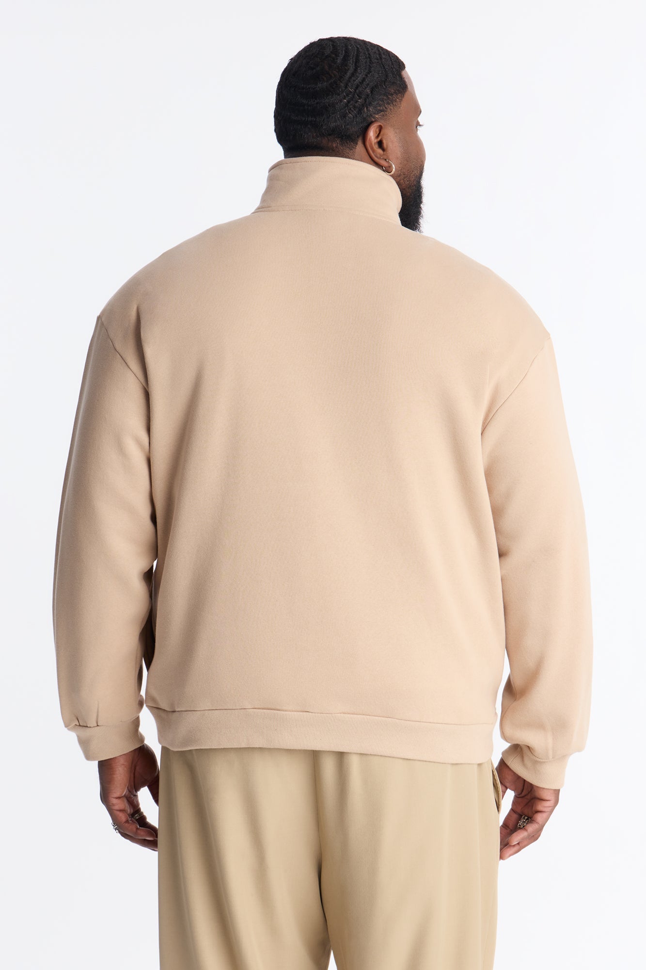 Built For Success Quarter Zip Sweatshirt - Tan
