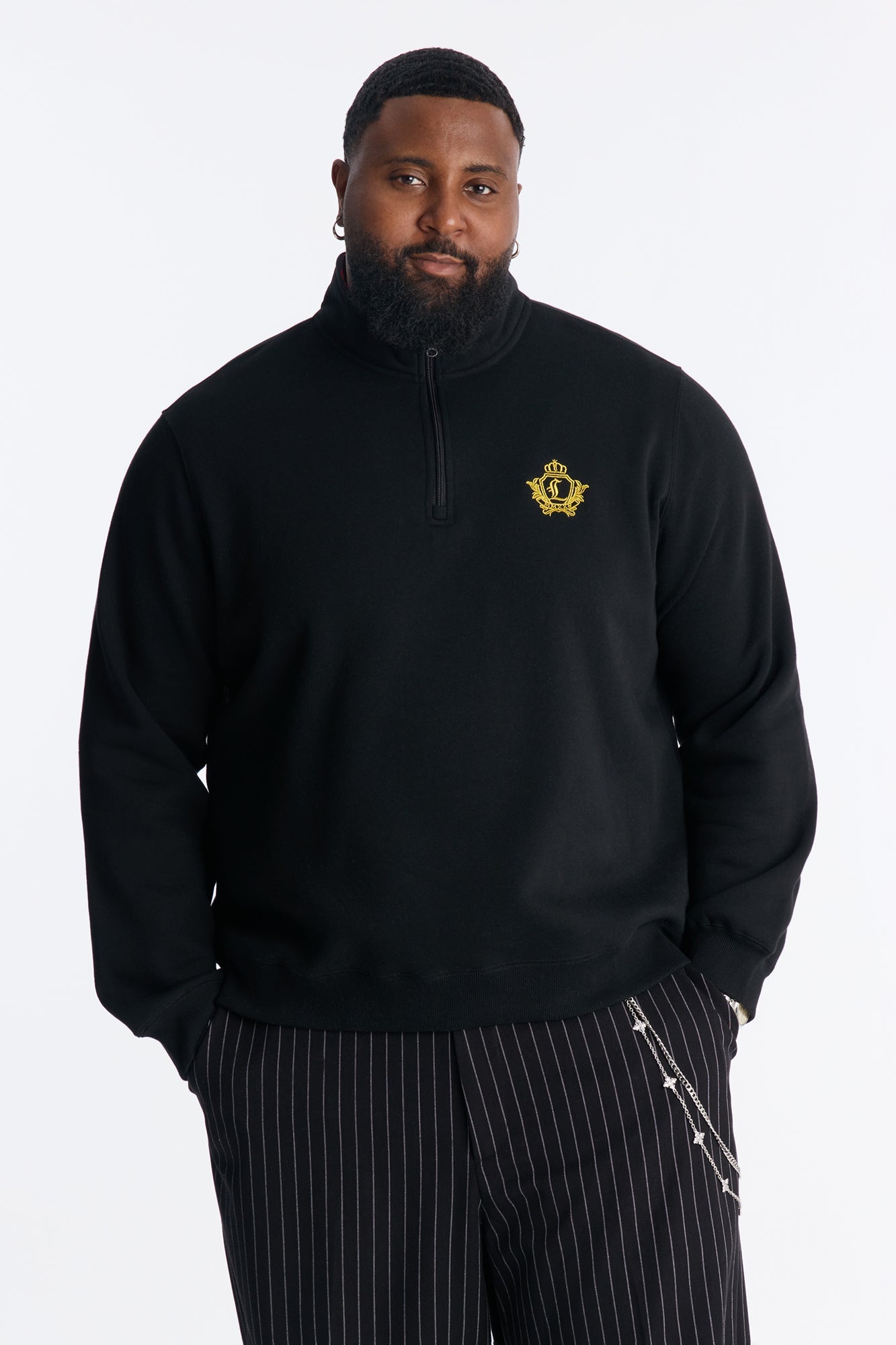 First Class Quarter Zip Sweatshirt - Black