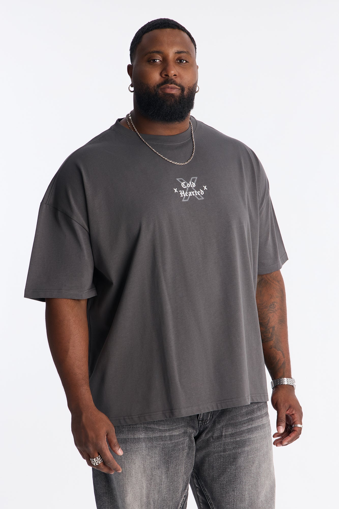 Premium Ruthless x Cold Hearted Short Sleeve Tee - Charcoal