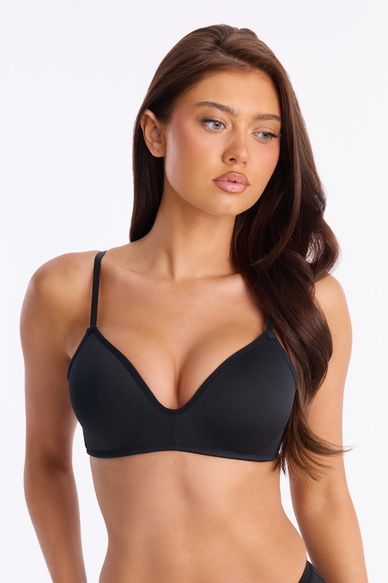 True To You Microfiber Wireless Bra - Black