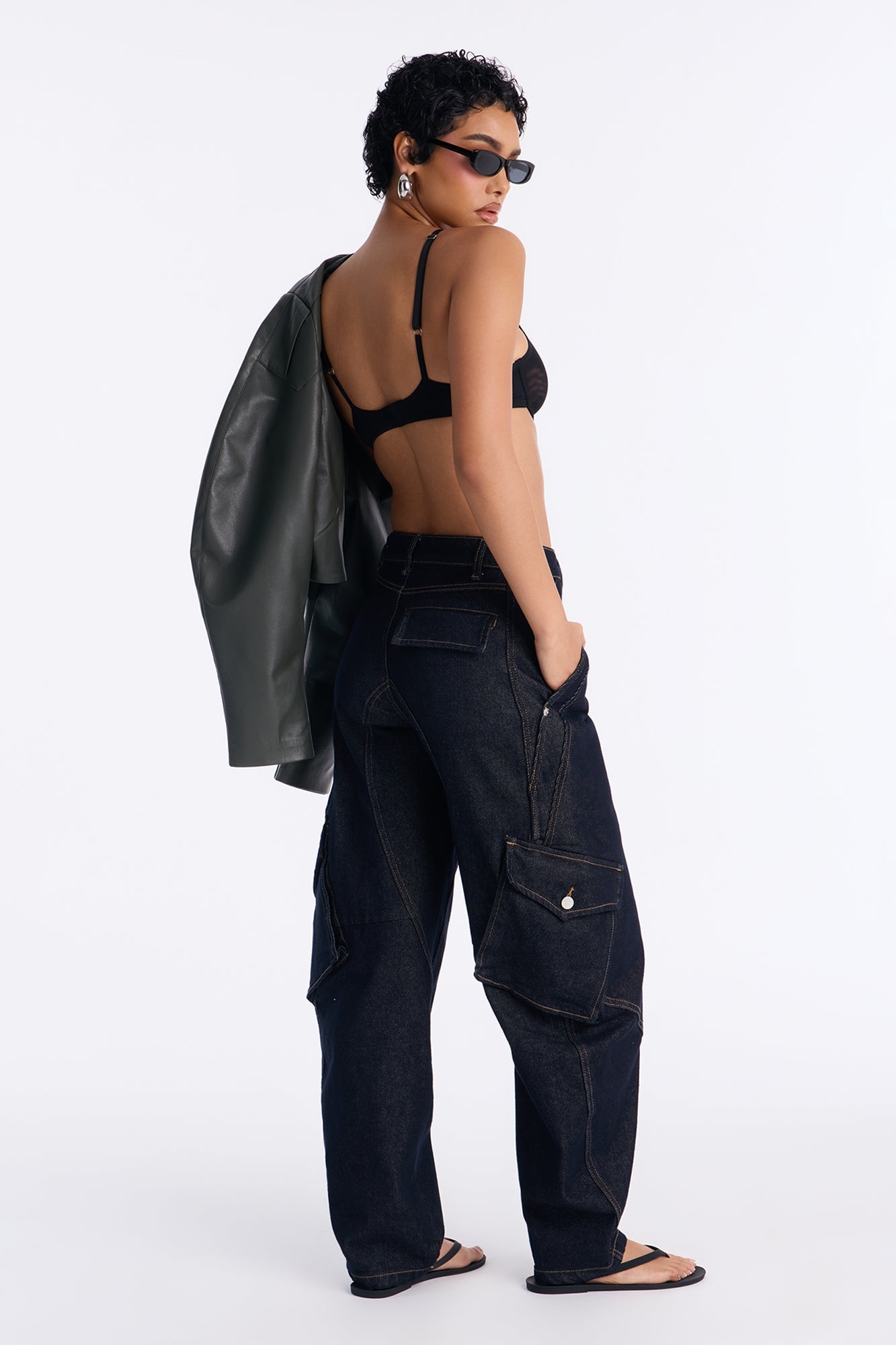 Sharpest Tool Barrel Leg Jeans - Dark Denim