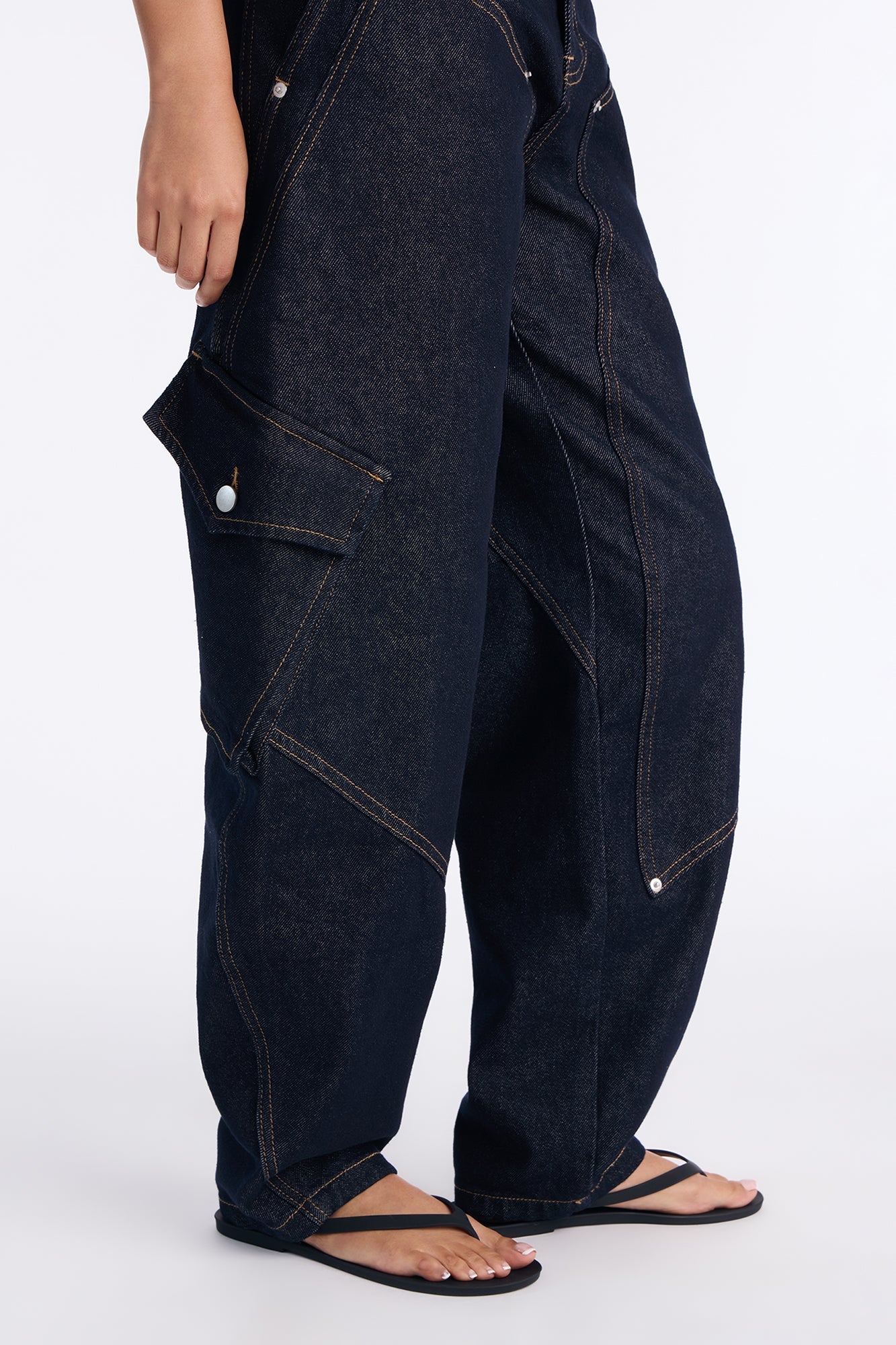 Sharpest Tool Barrel Leg Jeans - Dark Denim
