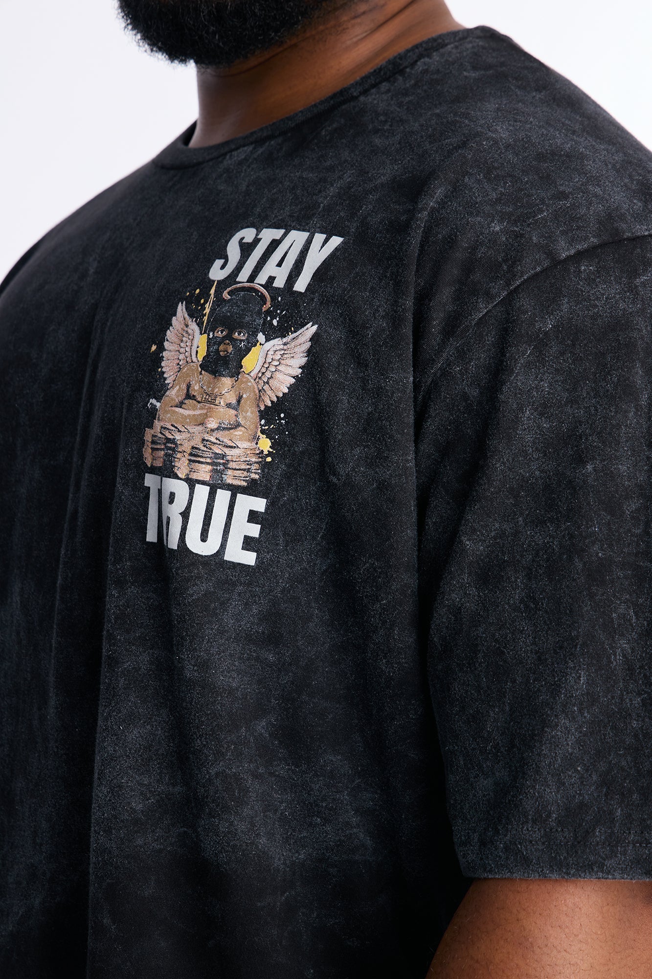 Stay True Count Your Blessings Oversized Short Sleeve Tee - Black Wash