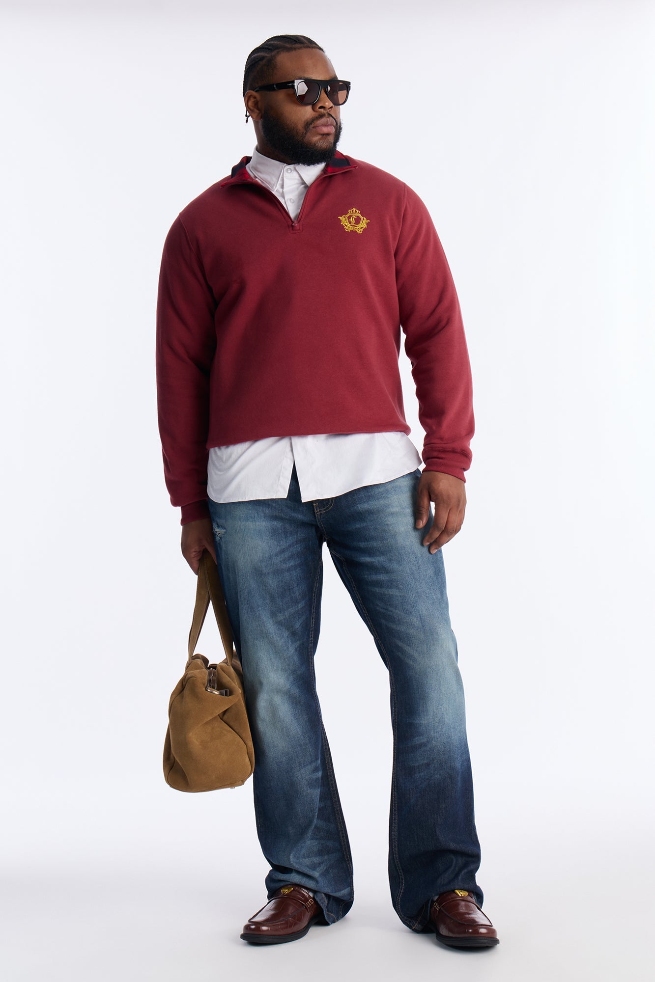 First Class Quarter Zip Sweatshirt - Burgundy