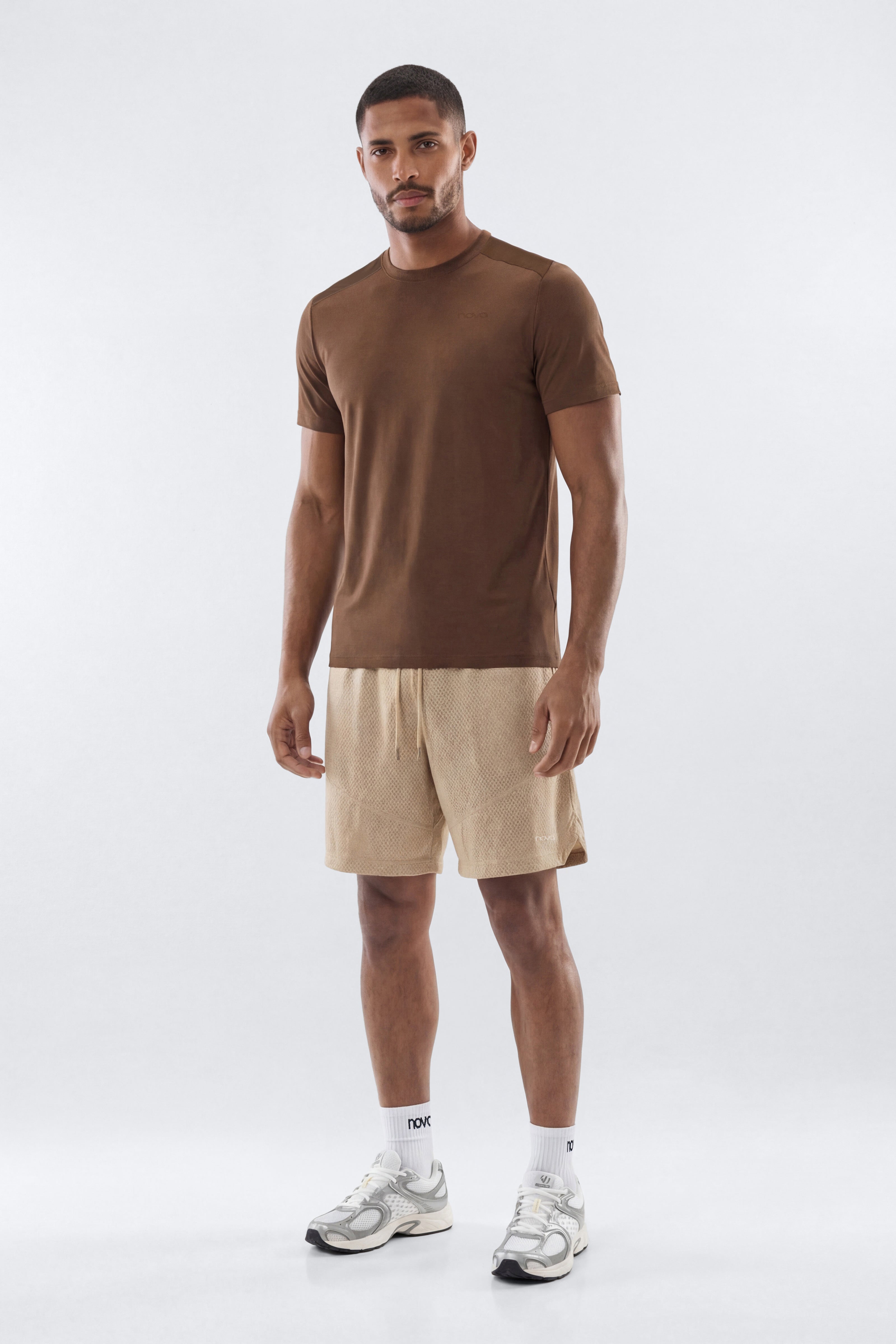 HexTech™ Crew Neck Active Top - Brown