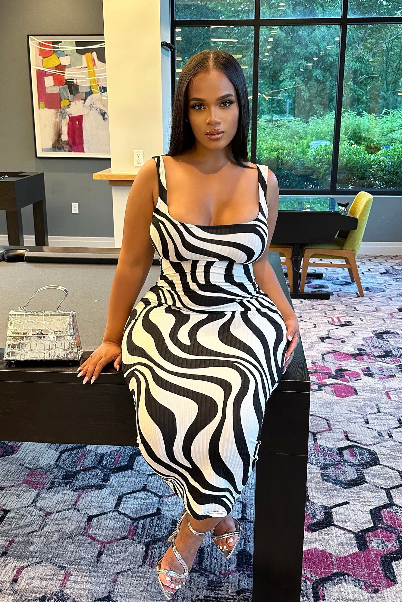 Maisie Maxi Dress - Black/White