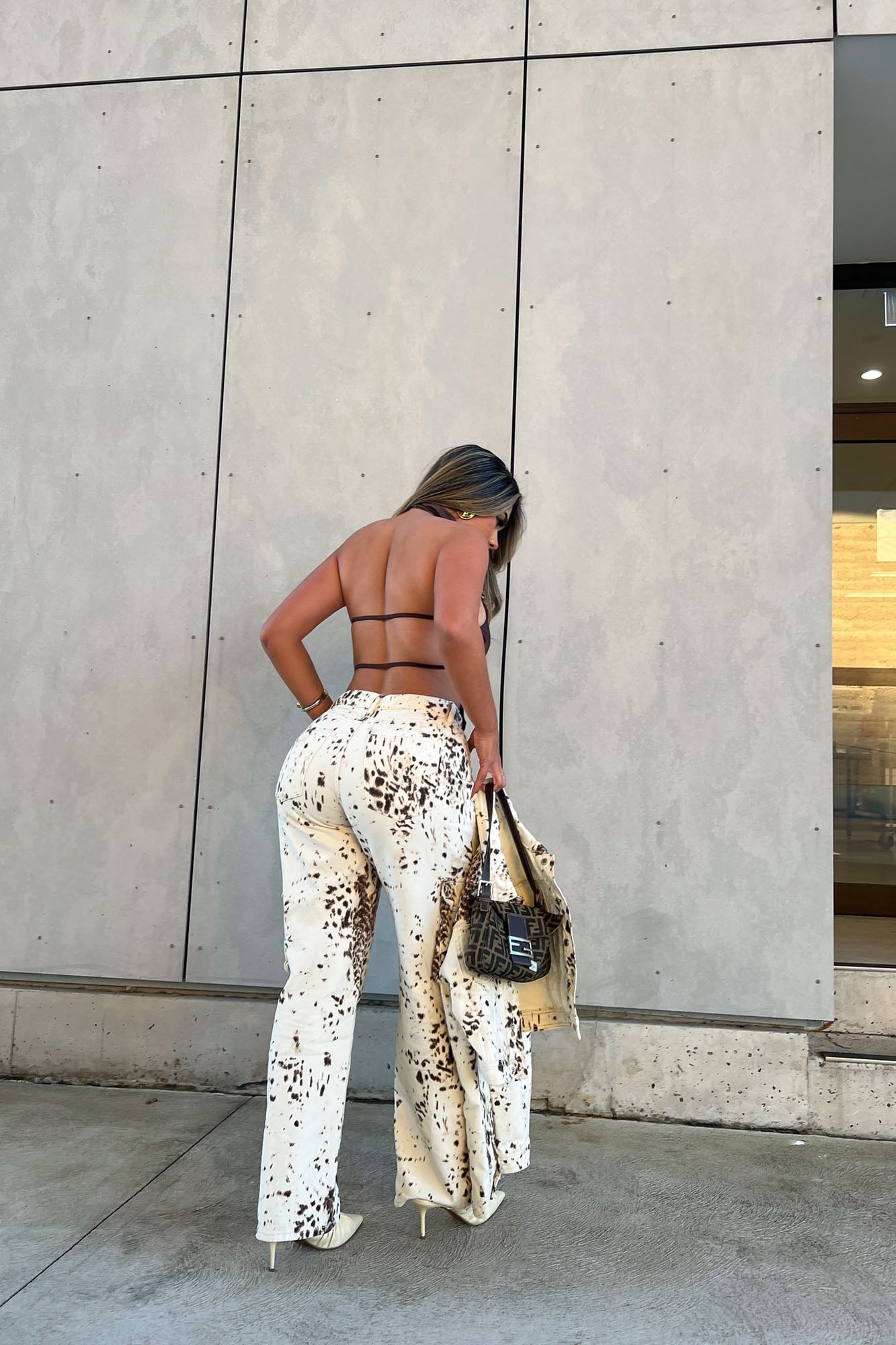 Jamie Printed Wide Leg Cargo Pant - Cream/combo