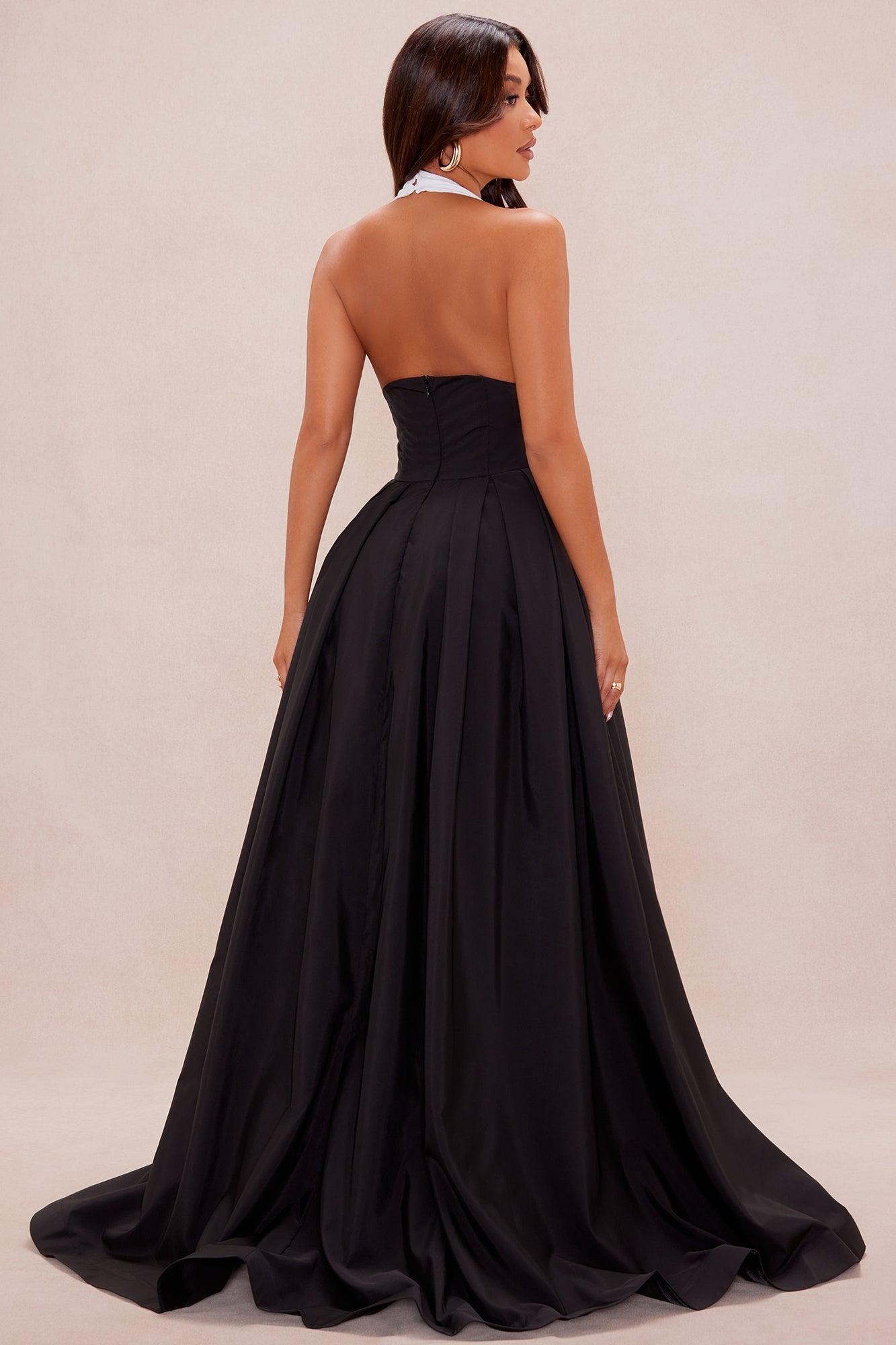 Sarah Contrast Gown - Black/White