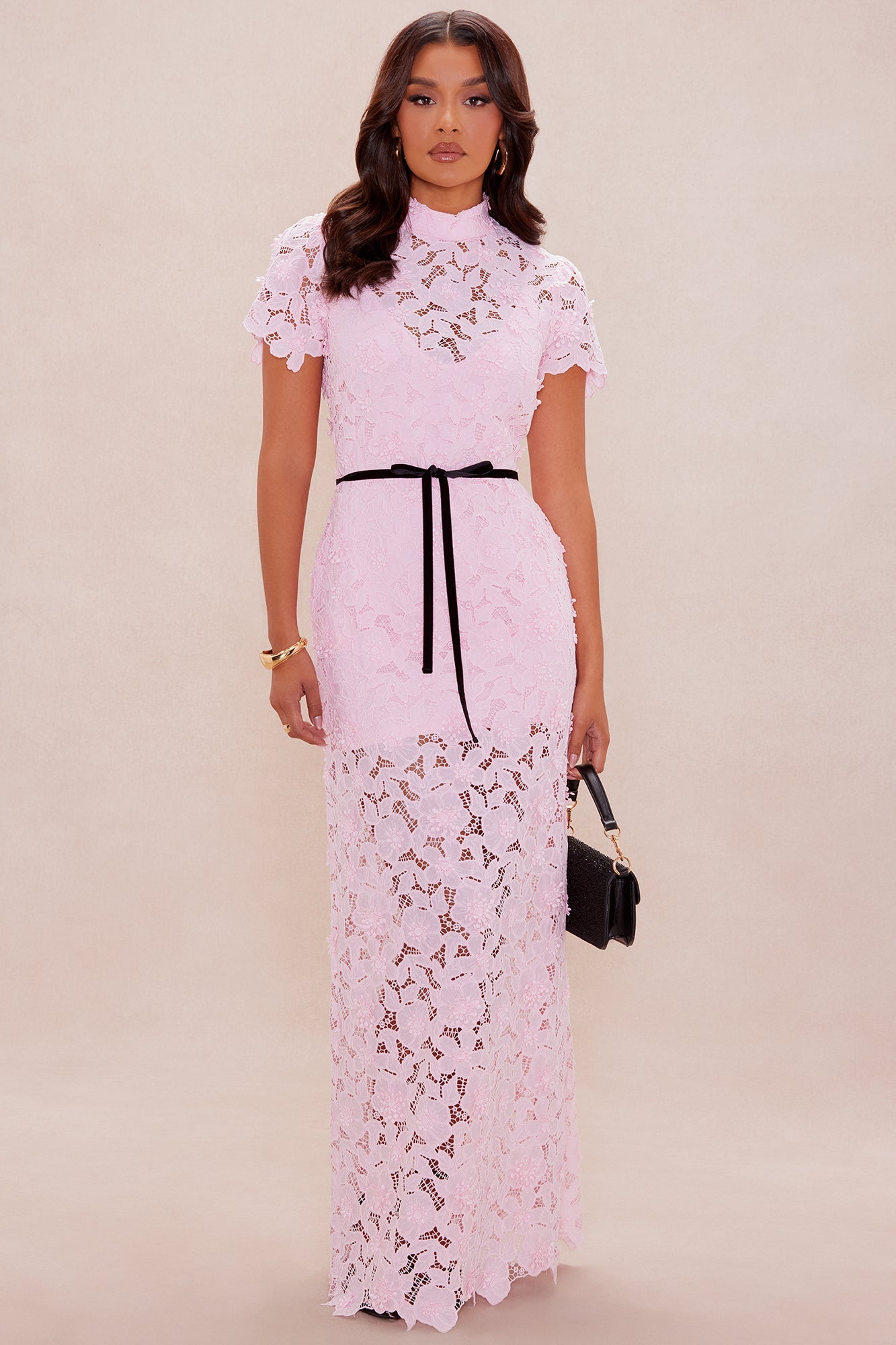 Rowan Embroidered Maxi Dress - Light Pink