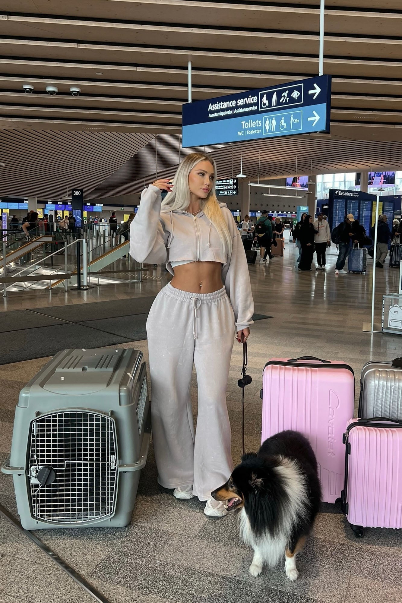 On The Go Fleece Pant Set - Taupe