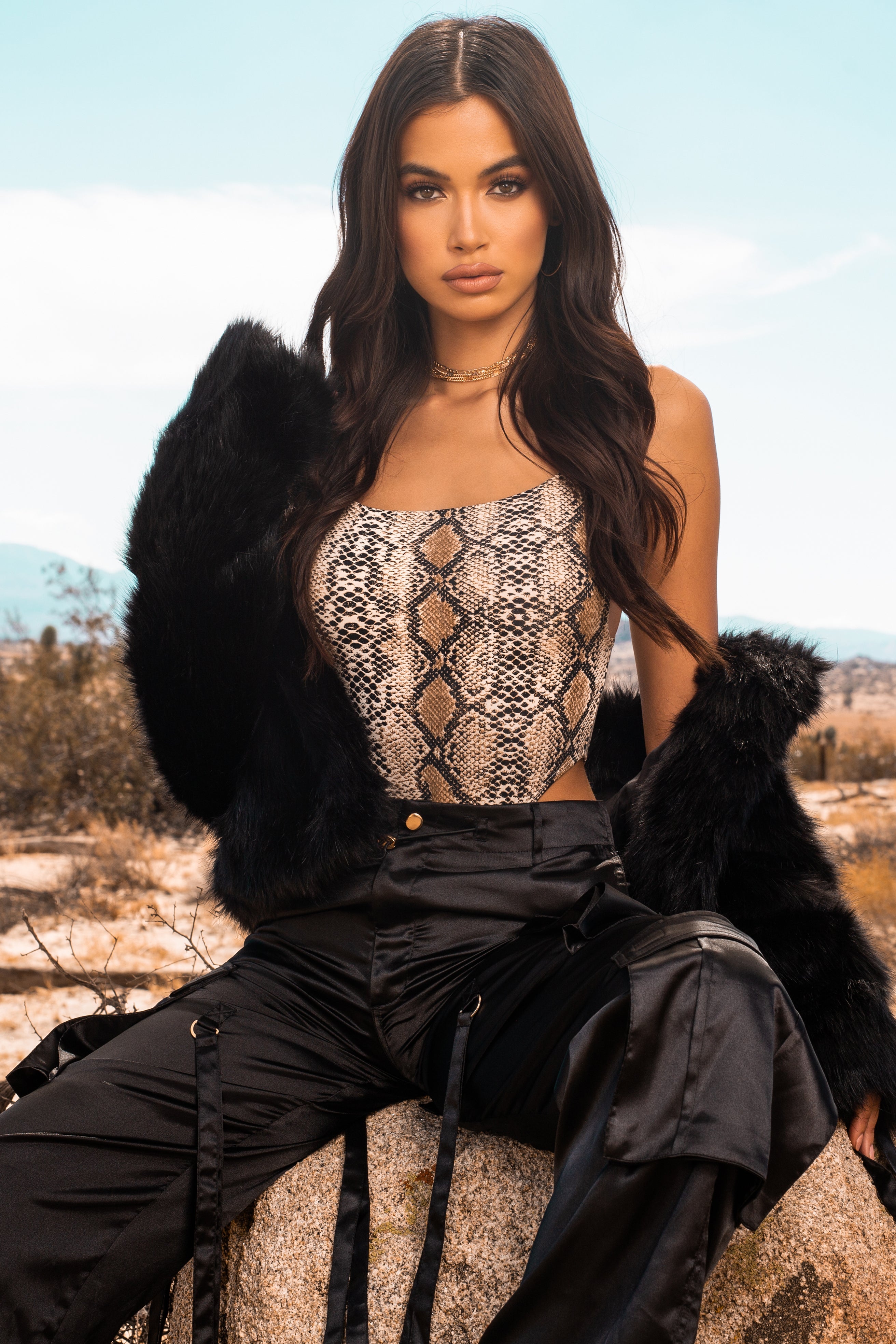 Franchesca Fur Jacket - Black