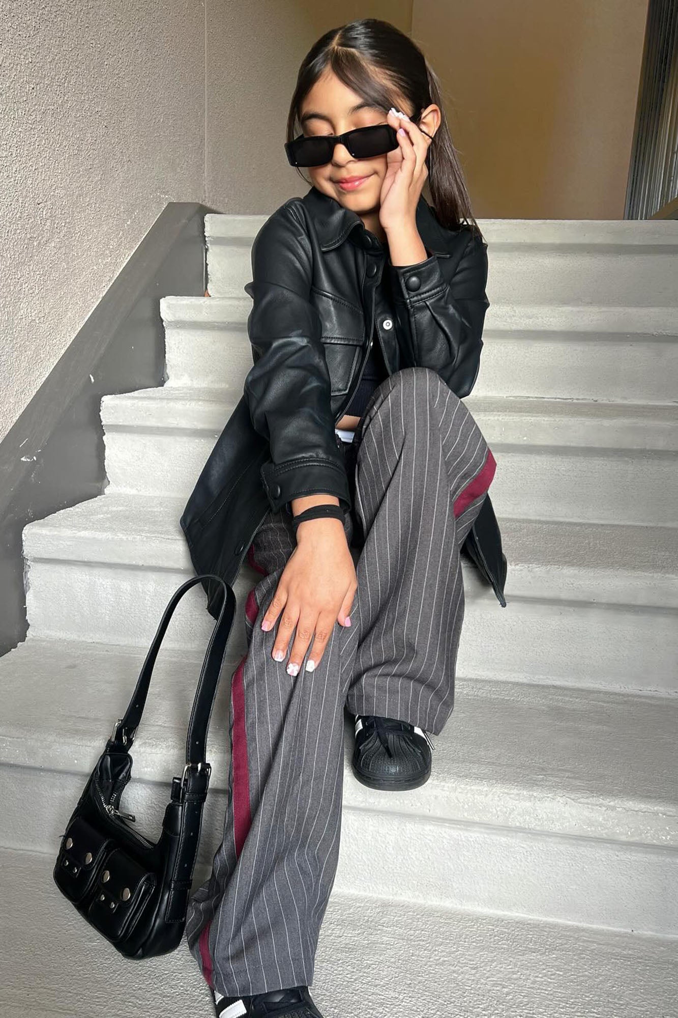 Mini Dedicated To You Double Waistband Trouser - Charcoal/combo