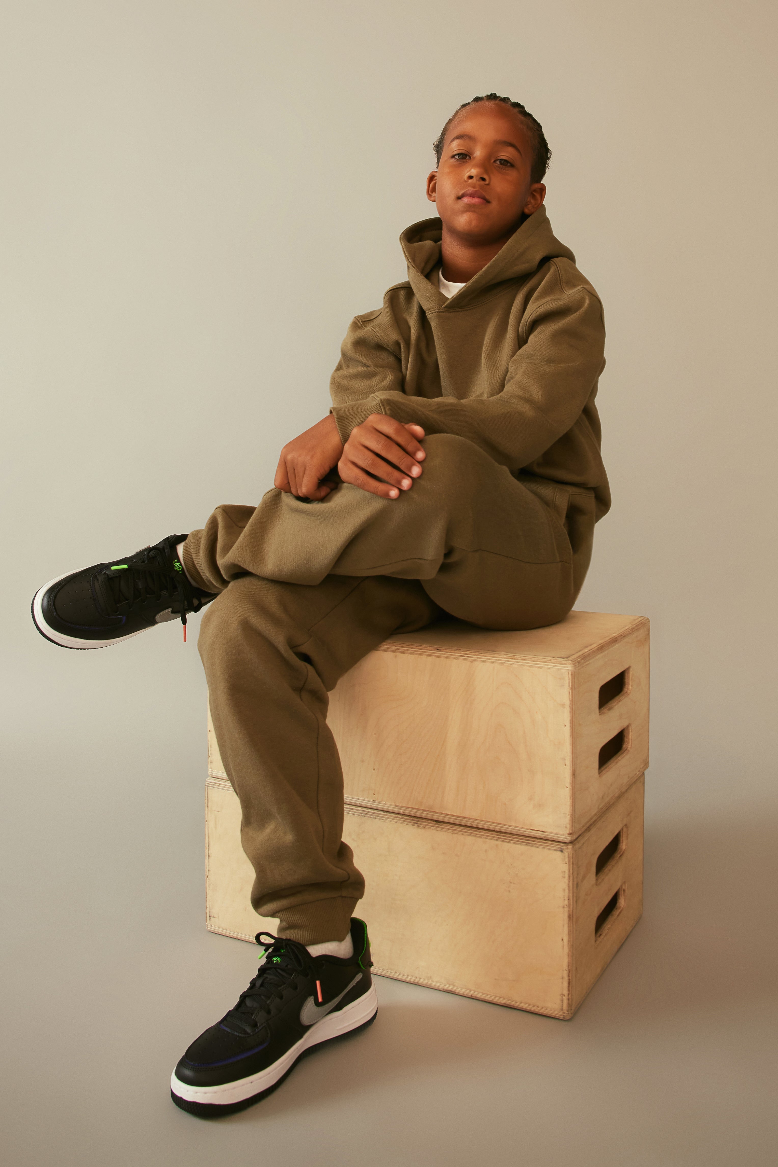 Mini Stole Your Toys Oversized Hoodie - Olive