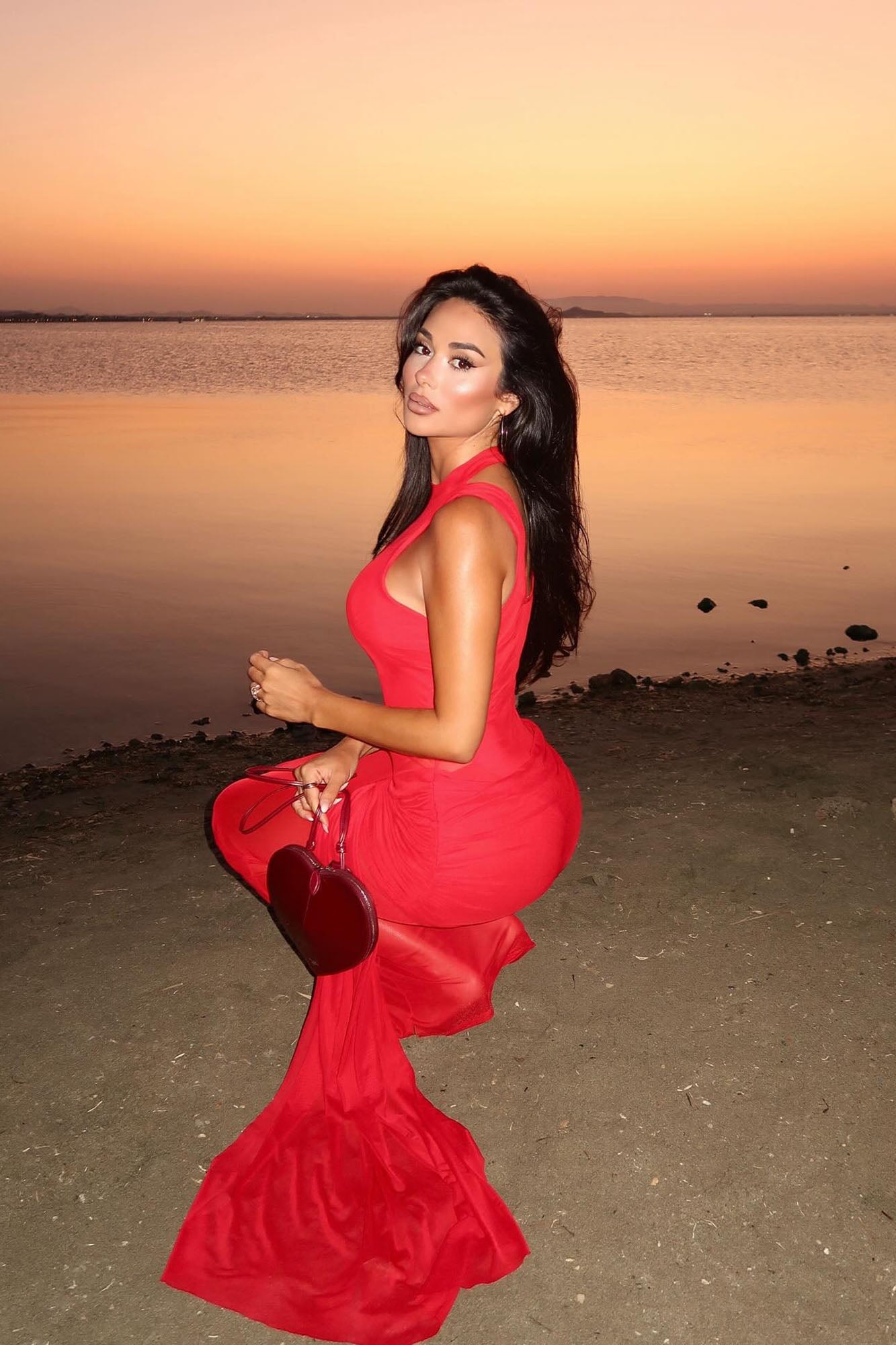 On Your Mind Mesh Maxi Dress - Red