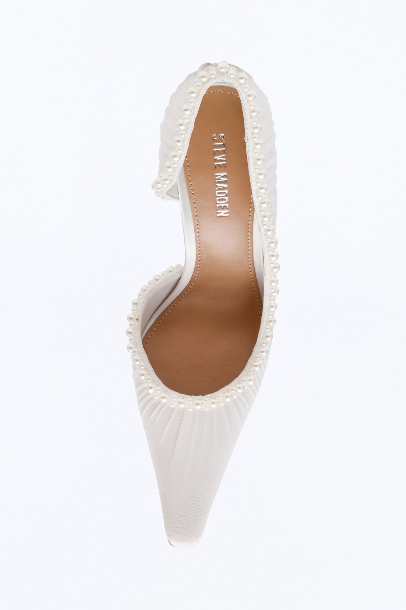 Steve Madden Elegant Pearl Mesh Stiletto Pumps - Ivory