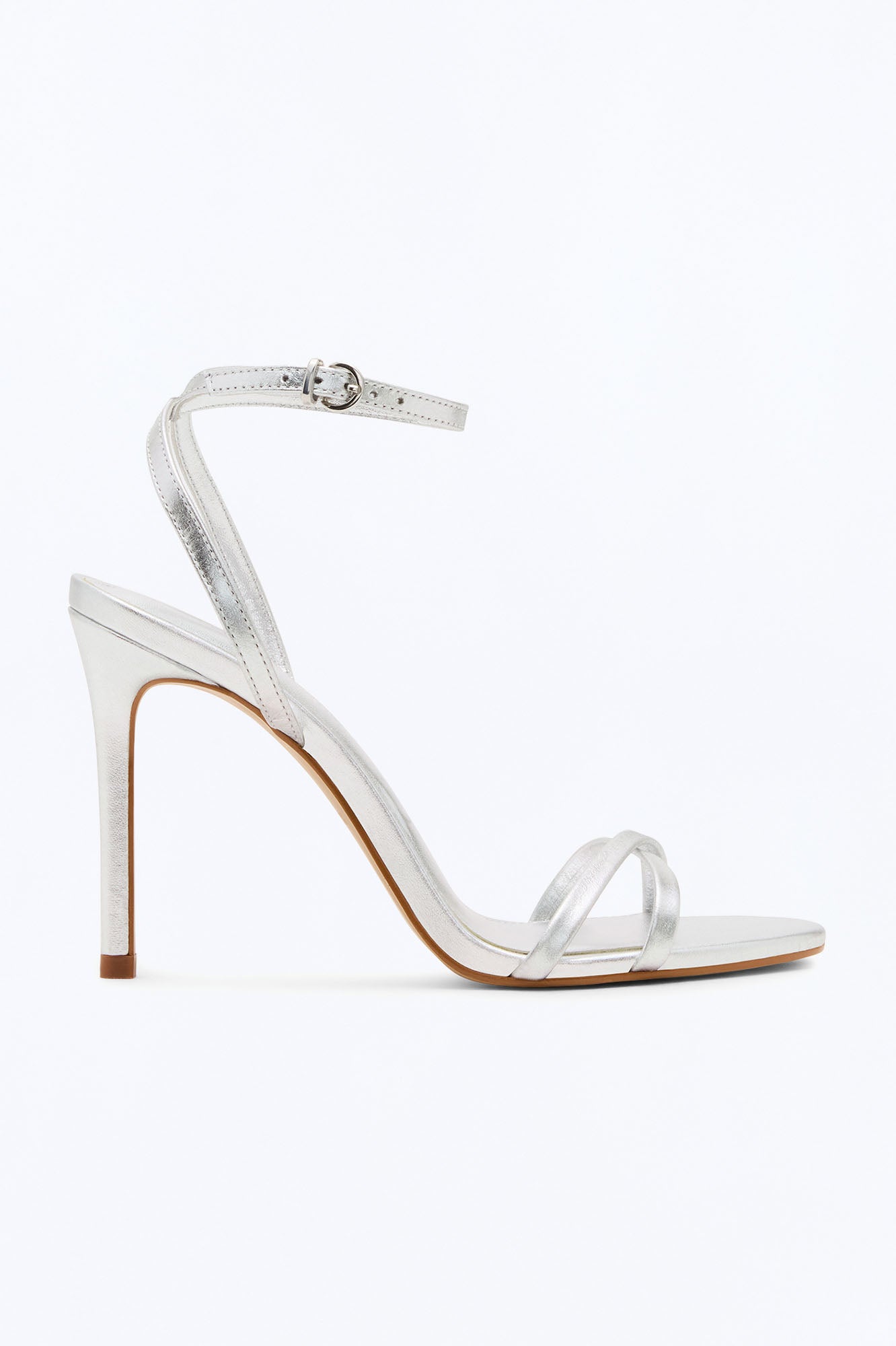 Steve Madden Jypsey Leather Stiletto Heels - Silver