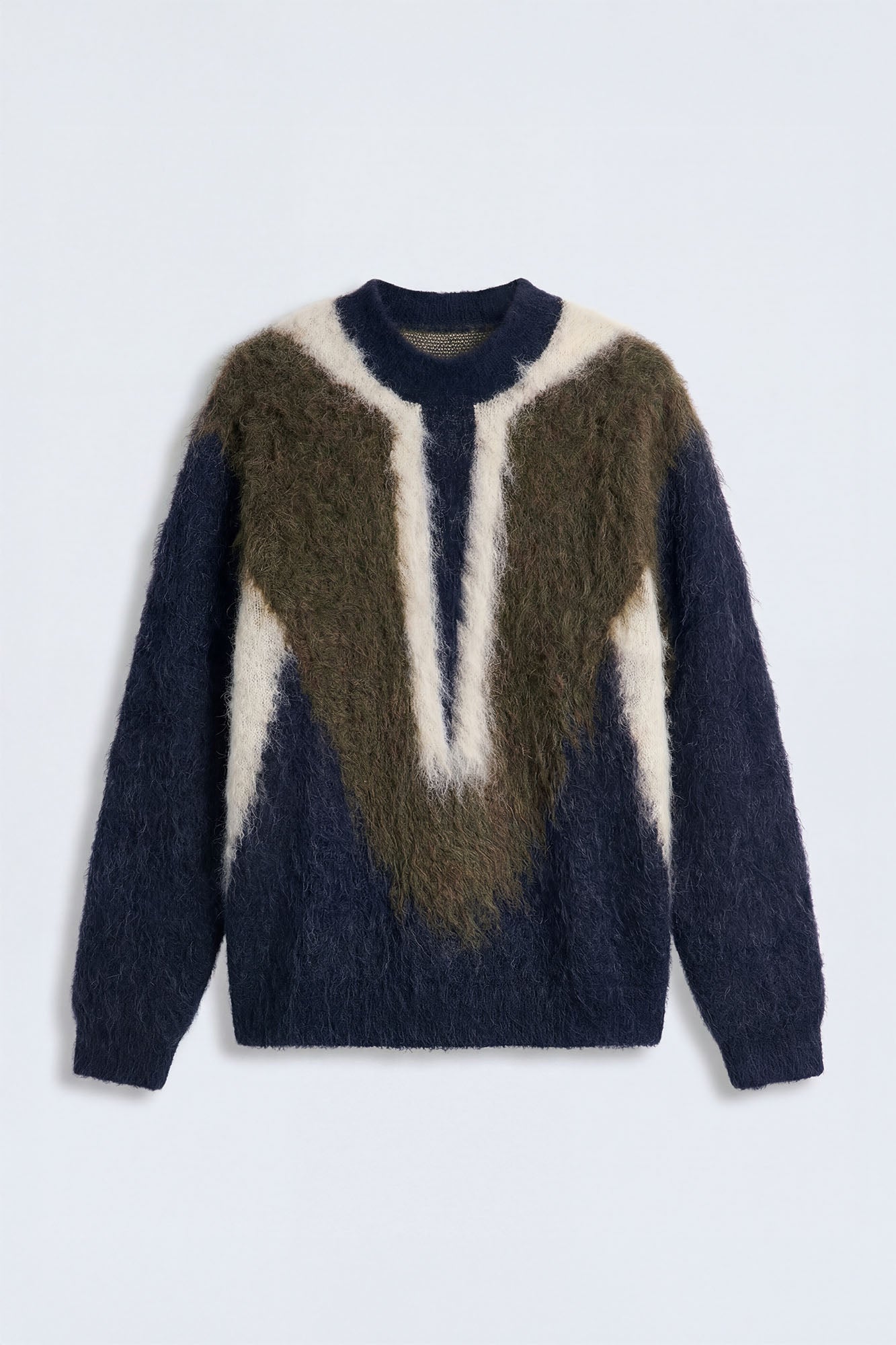 Luxury Mock Neck Sweater - Navy/combo