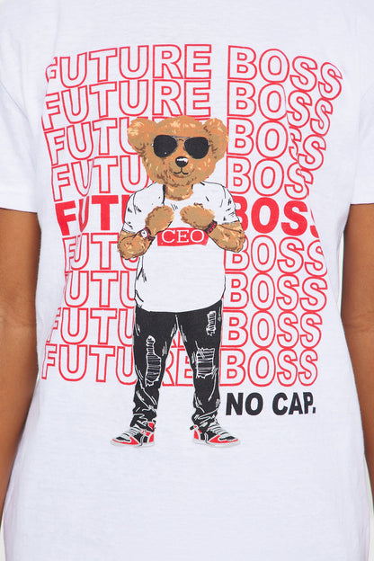 Mini Your Future Boss Short Sleeve Tee - White