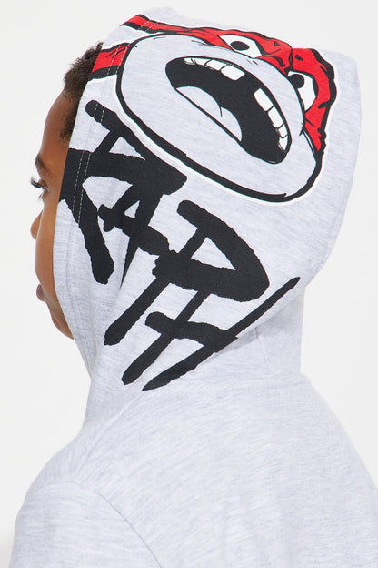 Mini TMNT Graffiti Embroidered Fleece Jogger Set - Heather Grey
