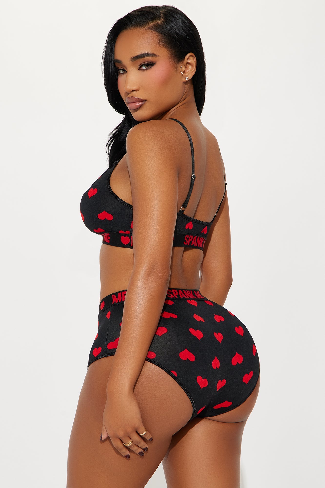 Kayla Heart Breaker Boxer 2 Piece Set - Black/Red