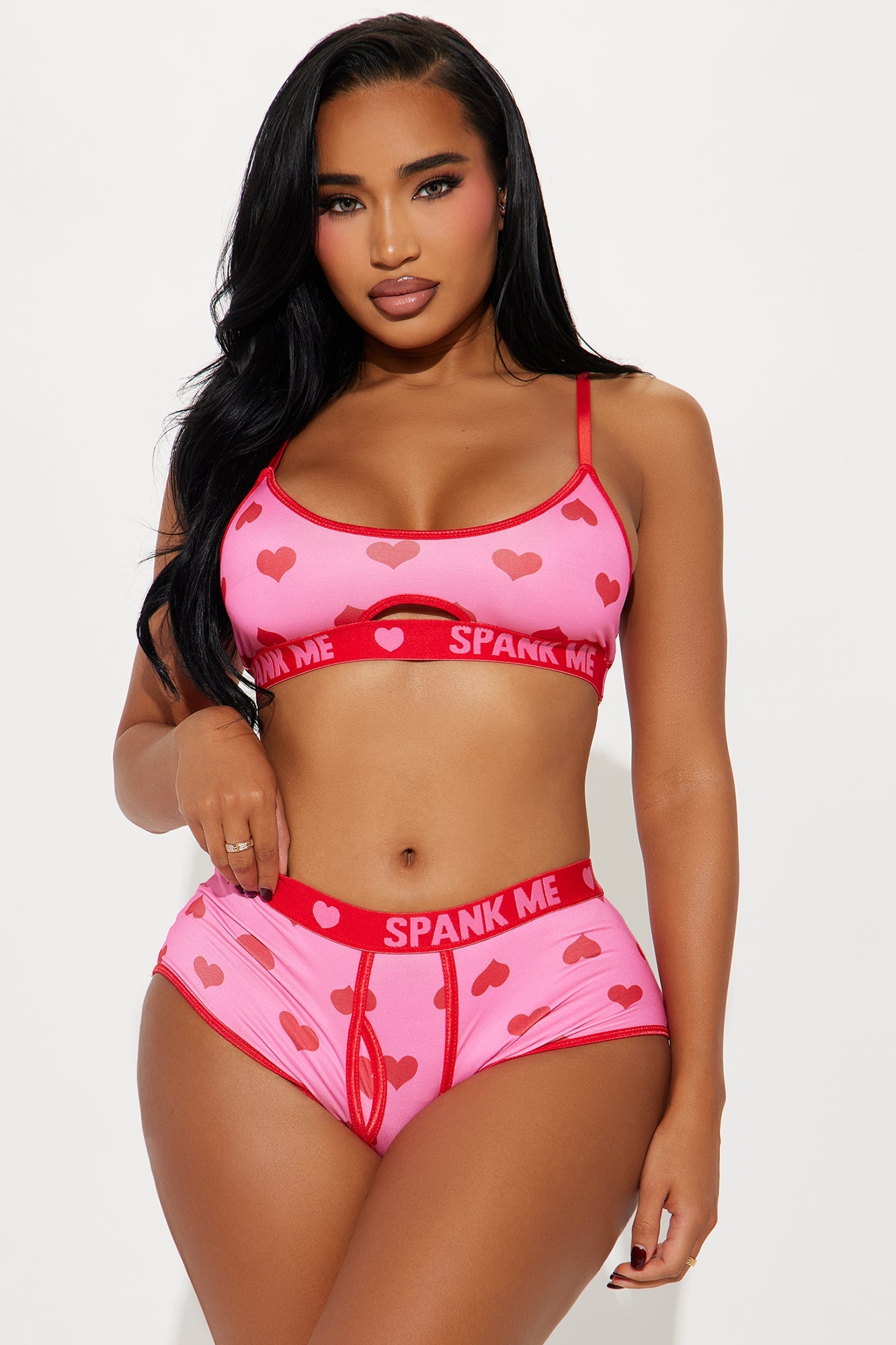 Kayla Heart Breaker Boxer 2 Piece Set - Pink/combo