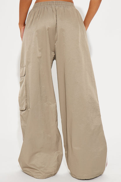 What She Said Windbreaker Track Pant - Charcoal