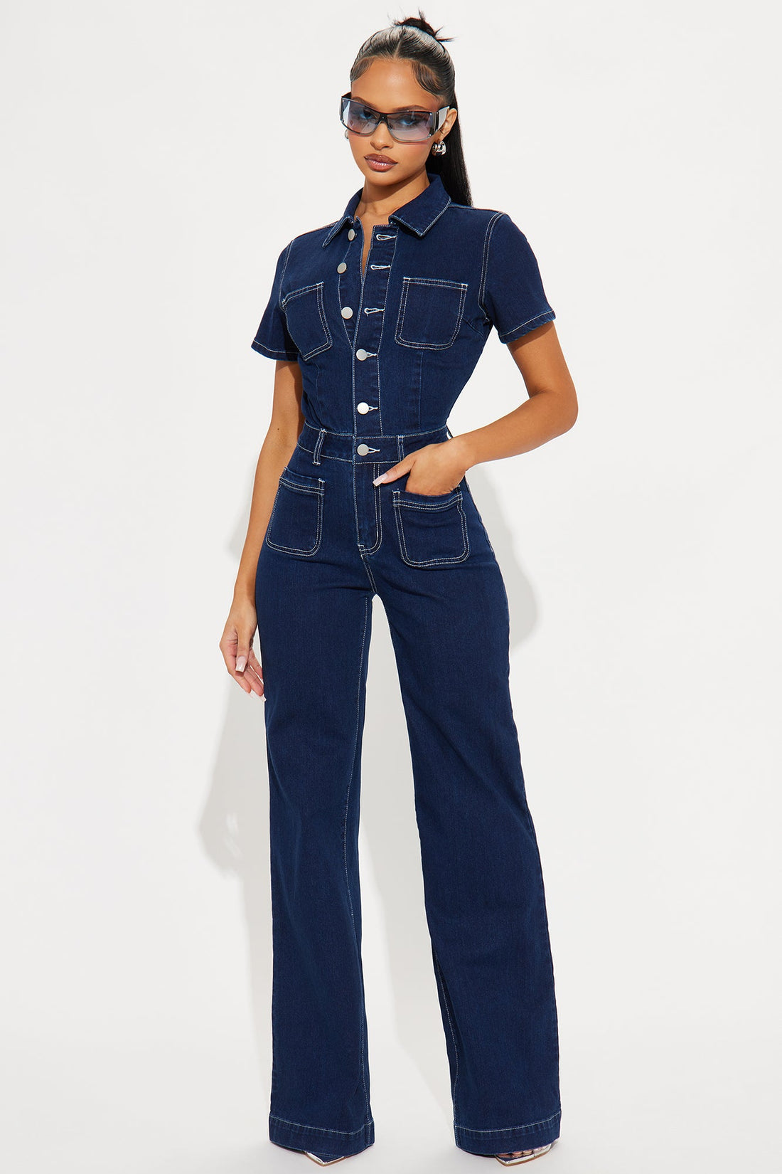 Adrianna Denim Jumpsuit - Dark Wash