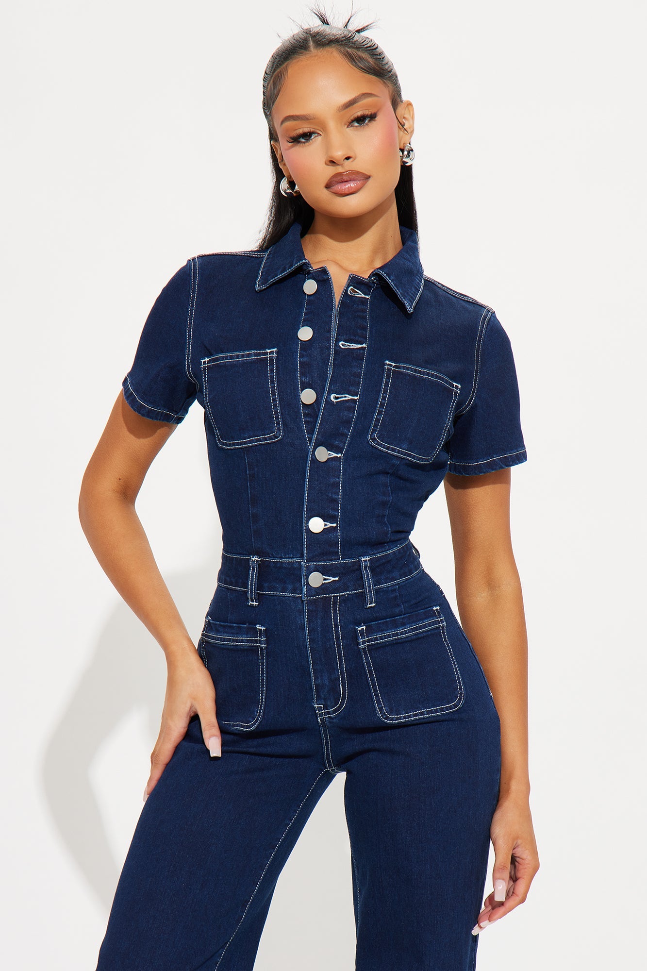 Adrianna Denim Jumpsuit - Dark Wash