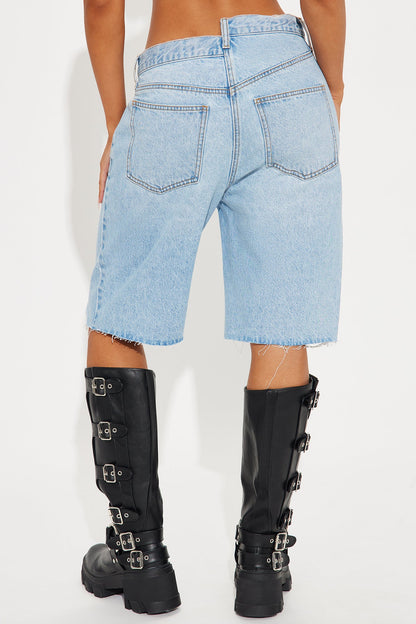 The Crossover Baggy Denim Jorts - Light Wash