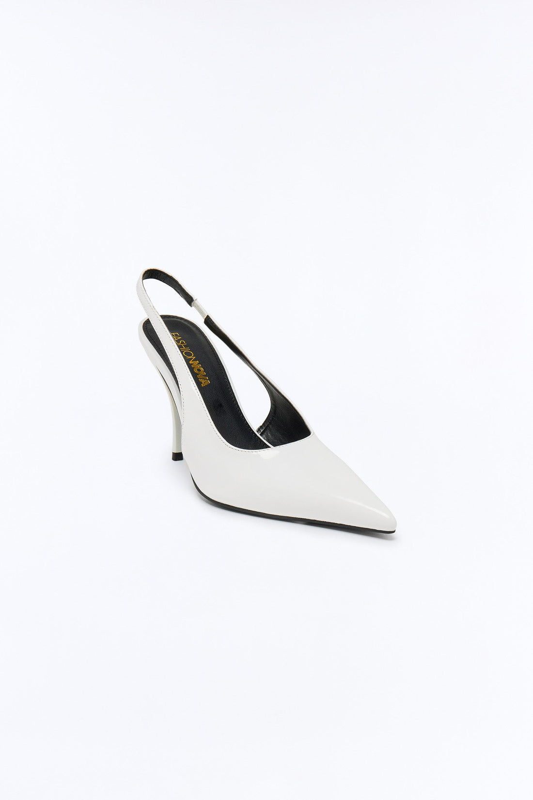 Devilish Patent Slingback Pumps - White