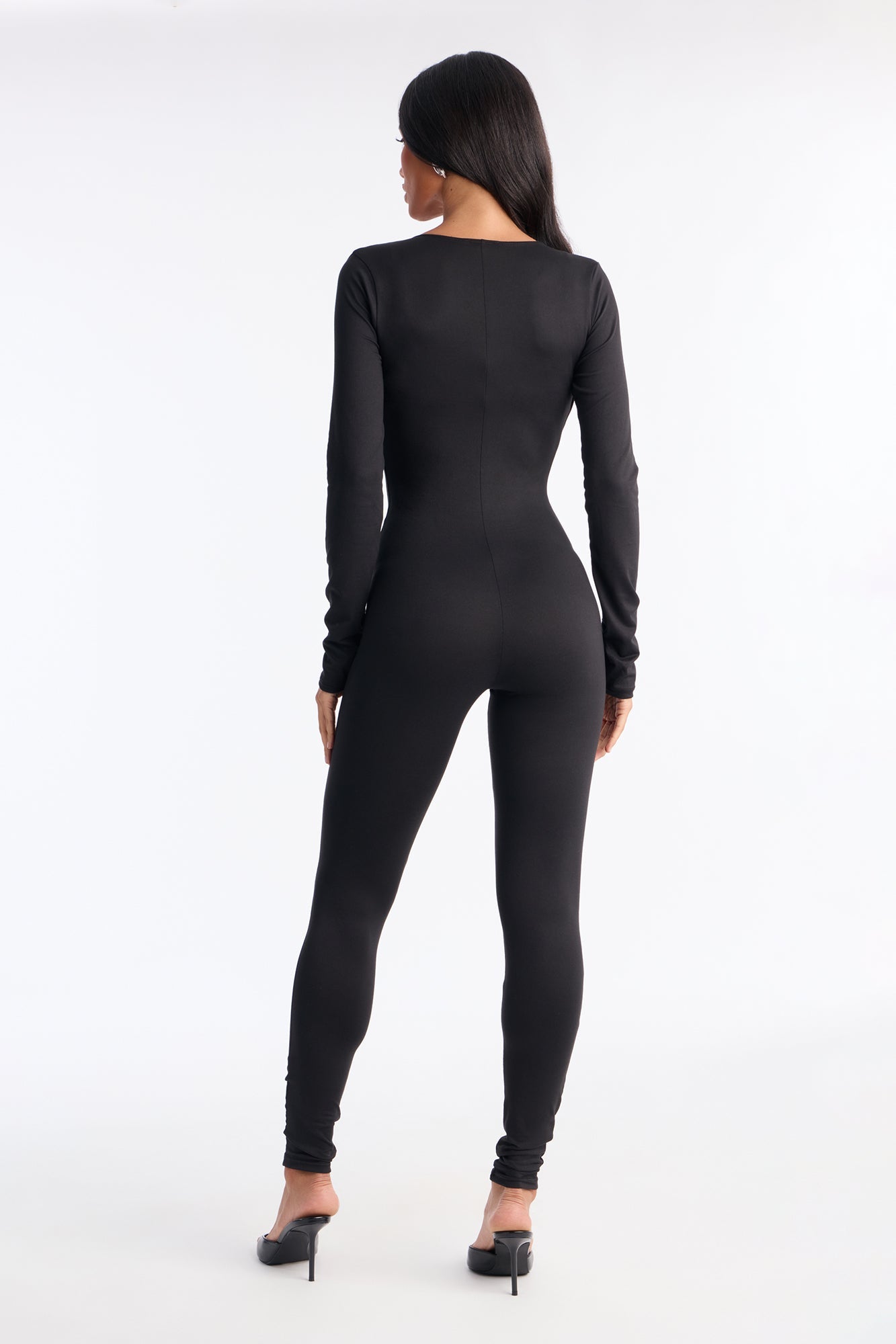 Tilly Catsuit And Lace Bralette 2 Piece Set - Black