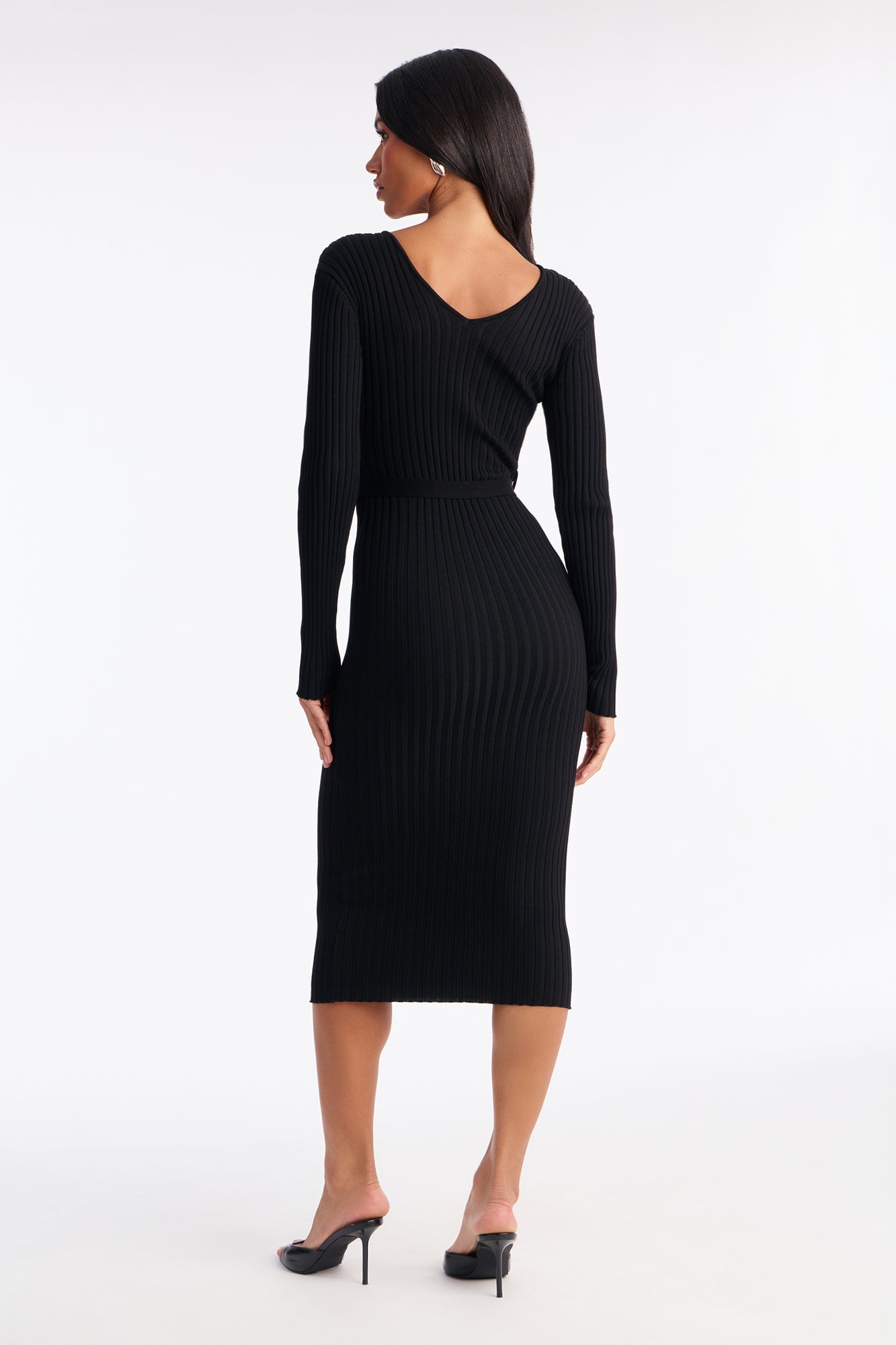 Autumn Calls Sweater Midi Dress - Black