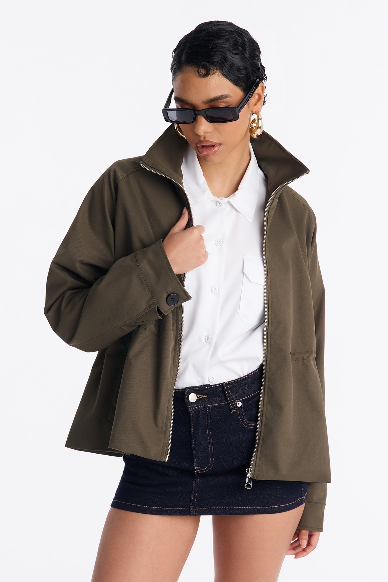 On Duty Funnel Neck Utility Anorak - Olive