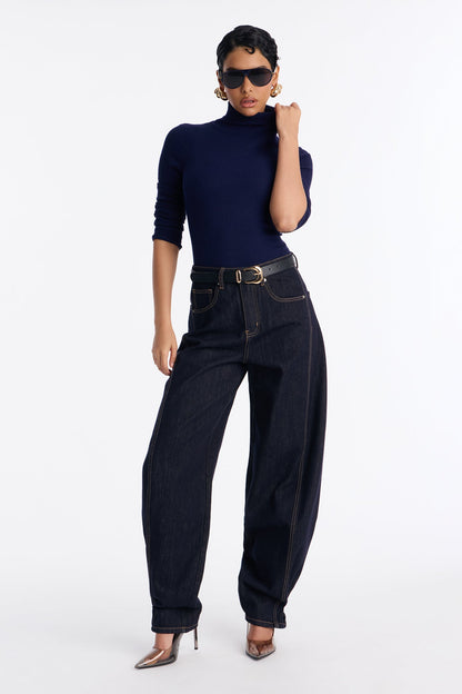 Islington Baggy Tapered Jeans - Dark Denim