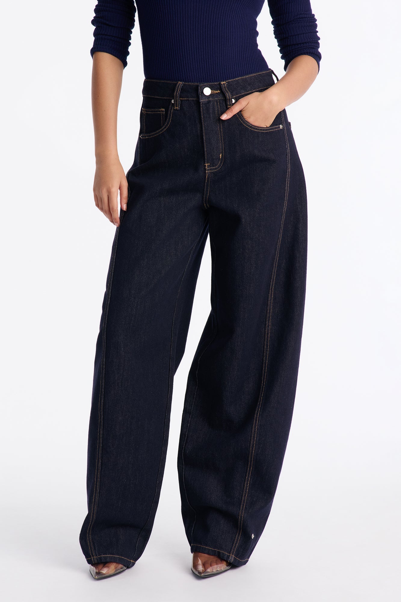 Islington Baggy Tapered Jeans - Dark Denim