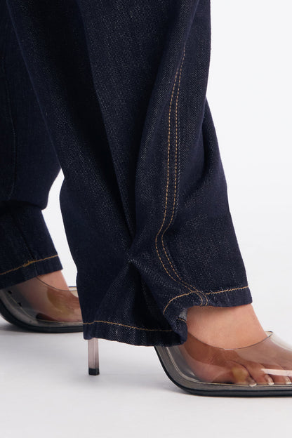 Islington Baggy Tapered Jeans - Dark Denim