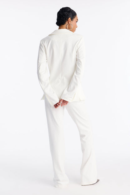 Business Per Usual Double Breasted Blazer Pant Set - White
