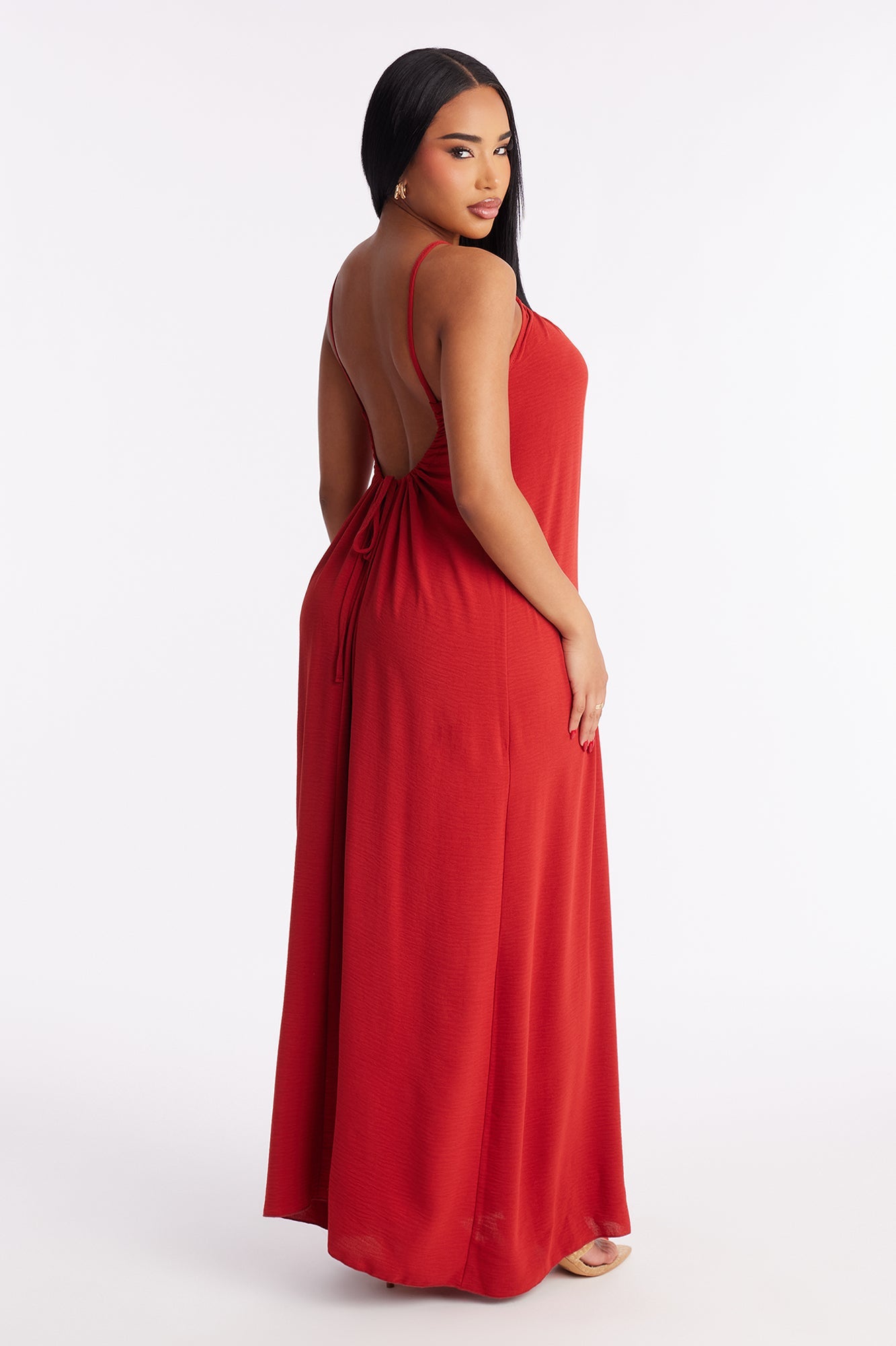 On Chill Mode Scoop Back Maxi Dress - Rust