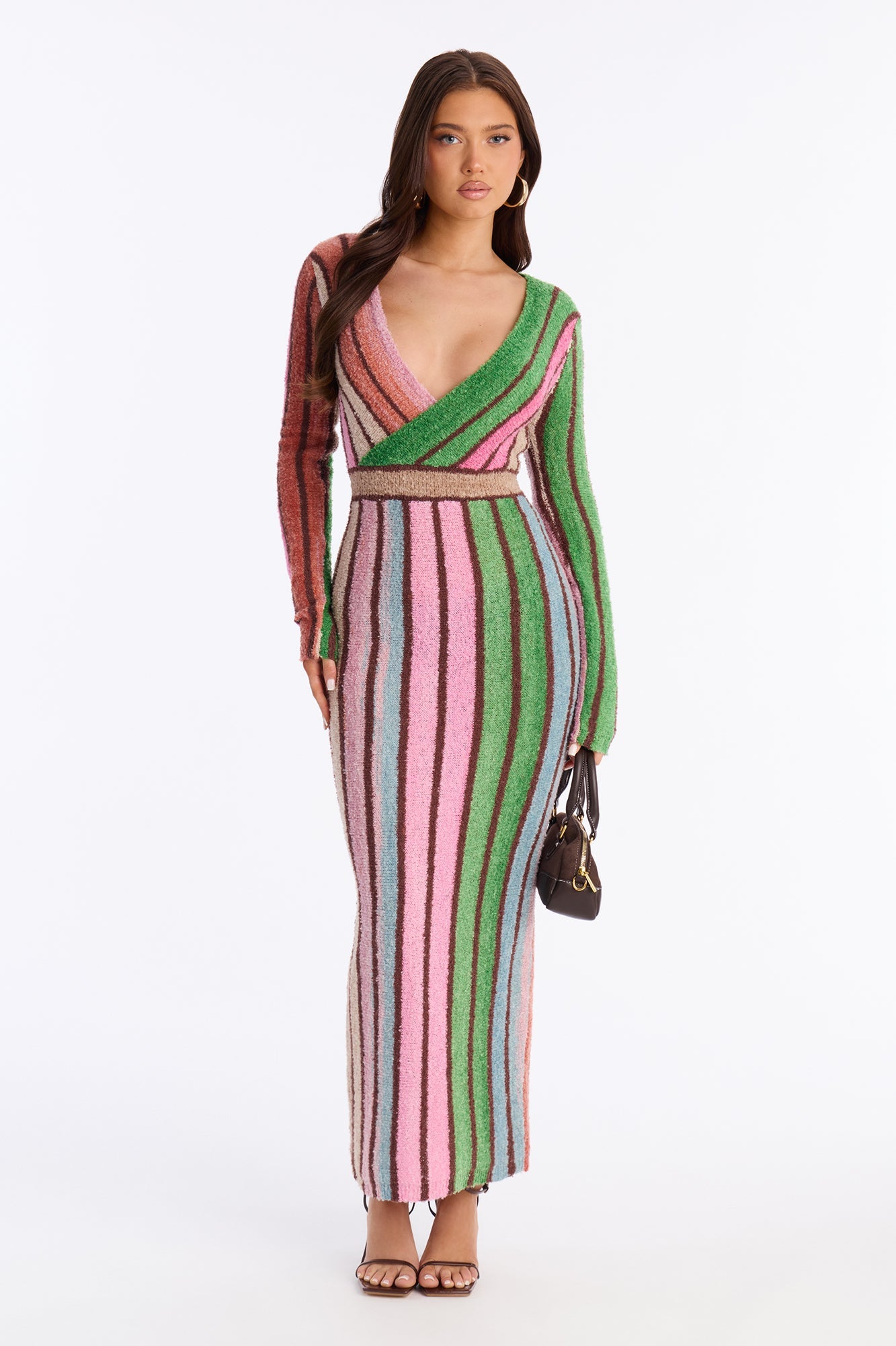 Keepin Cozy Sweater Maxi Dress - Multi Color
