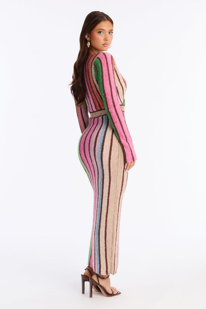 Keepin Cozy Sweater Maxi Dress - Multi Color