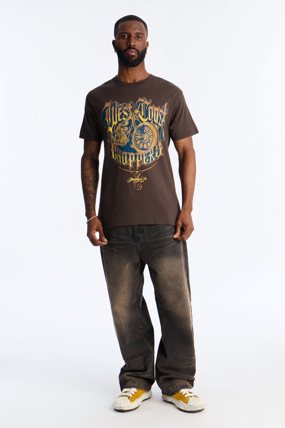 West Coast Chopper Motorcycle Co Short Sleeve Tee - Brown