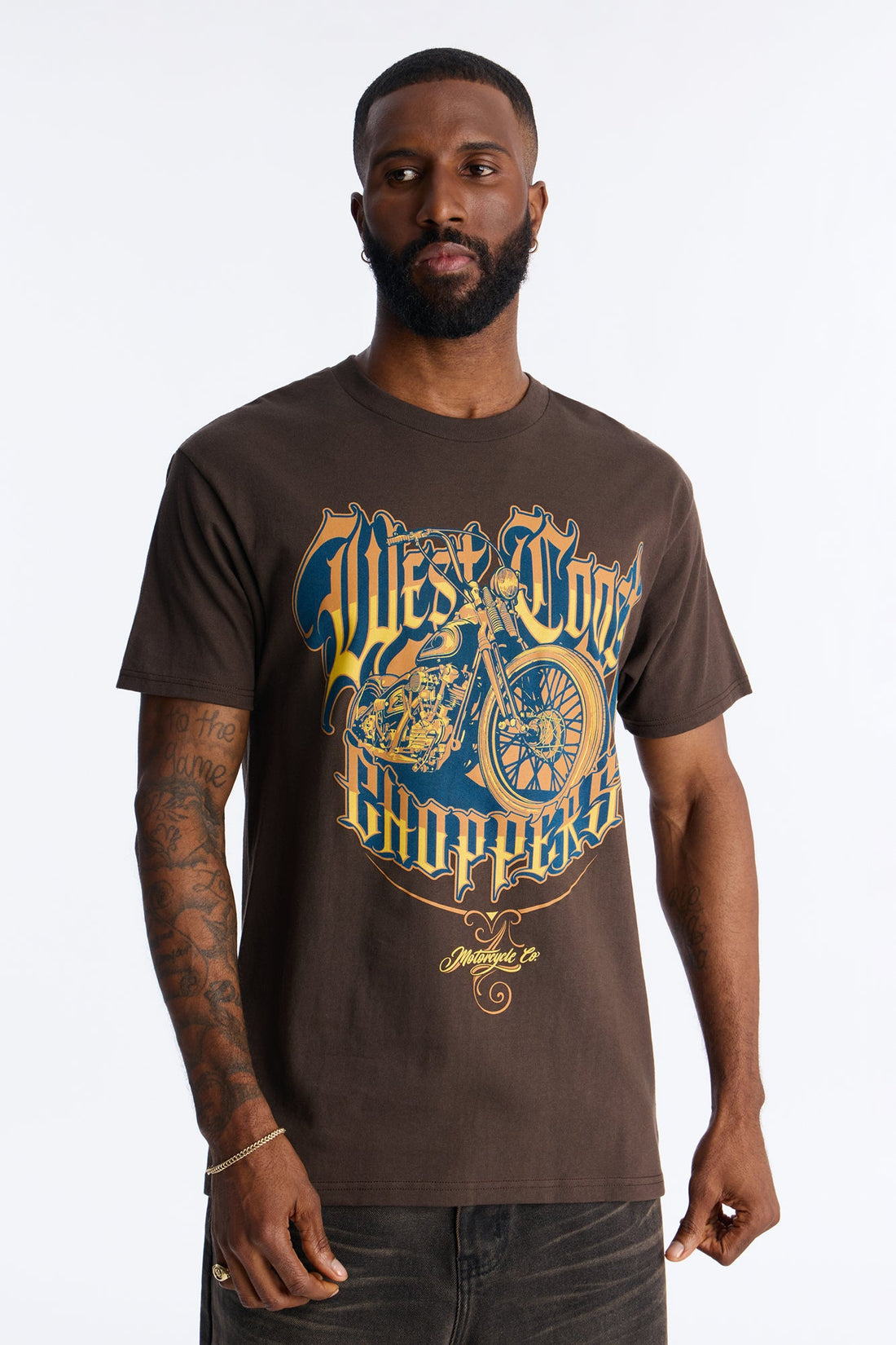 West Coast Chopper Motorcycle Co Short Sleeve Tee - Brown
