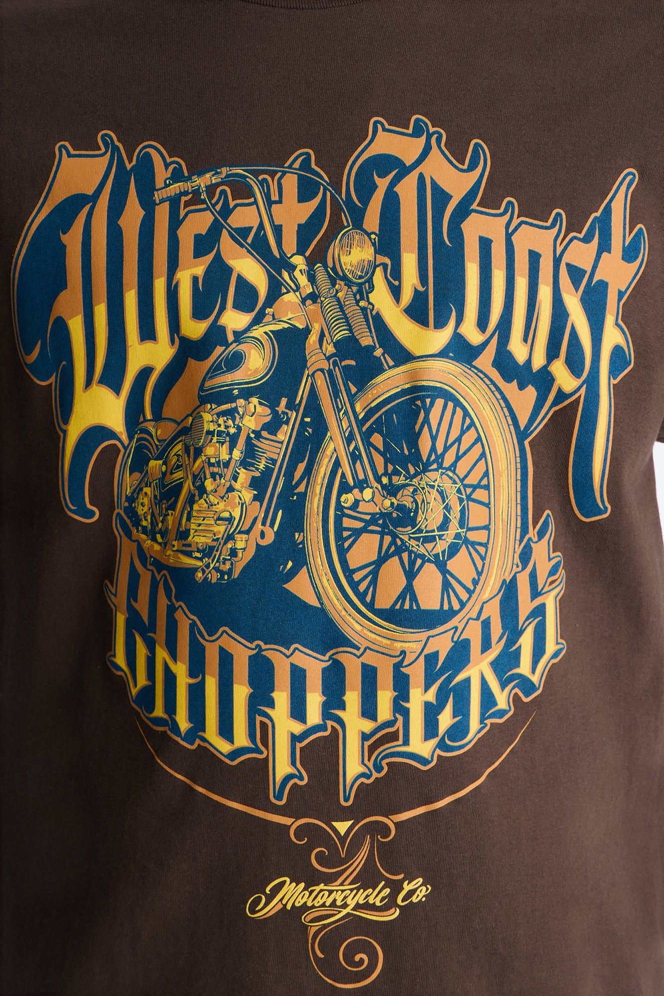West Coast Chopper Motorcycle Co Short Sleeve Tee - Brown