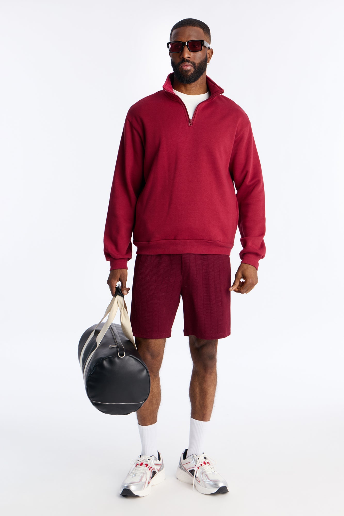 Built For Success Quarter Zip Sweatshirt - Burgundy