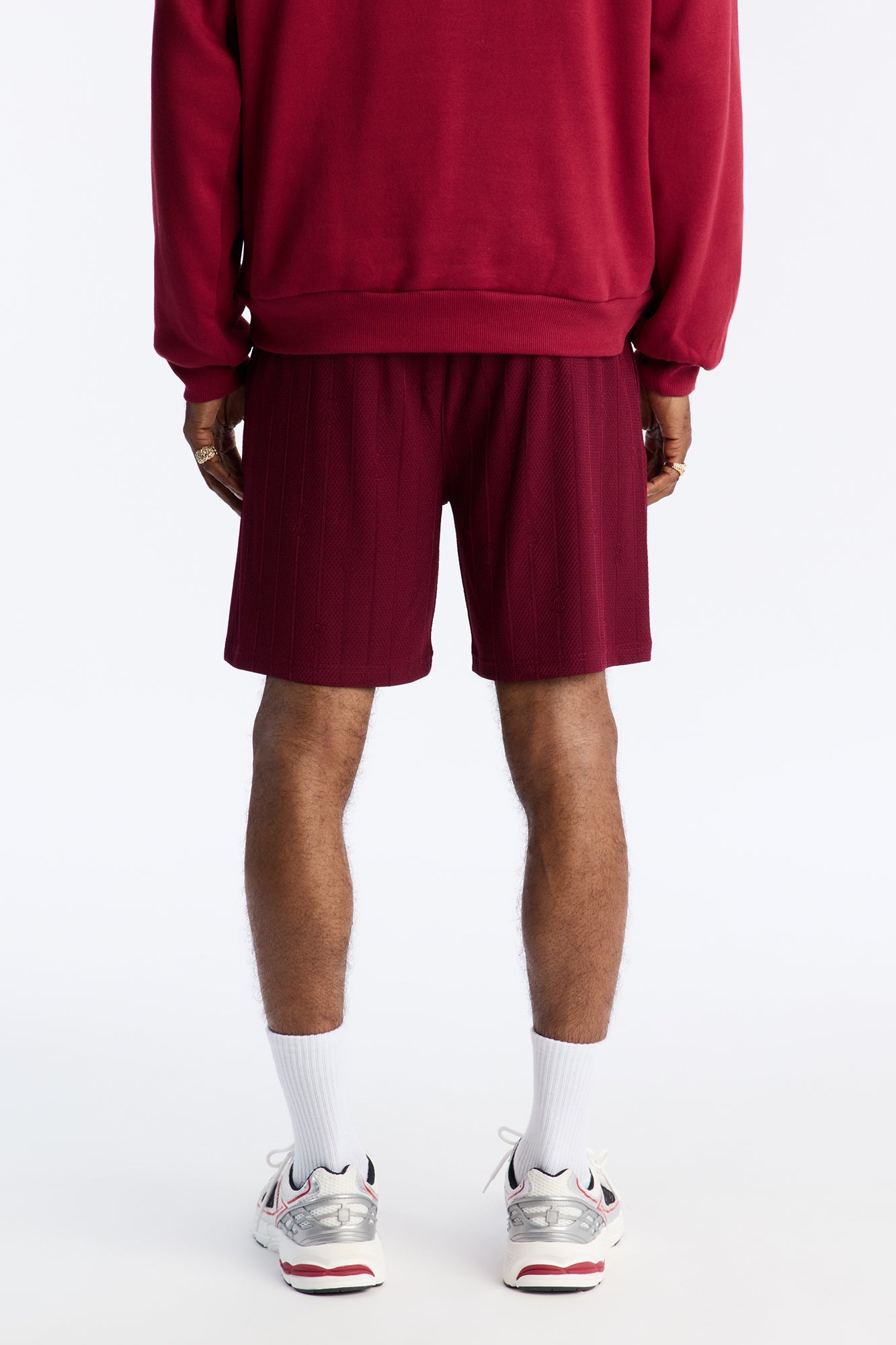 Striped Heritage Jacquard Short - Burgundy