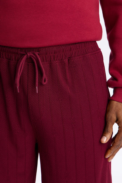 Striped Heritage Jacquard Short - Burgundy