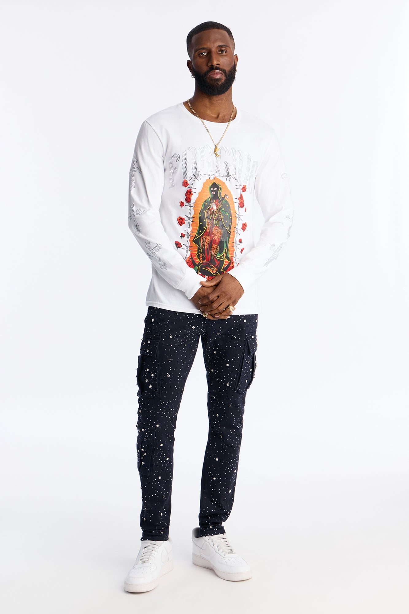 Skinny Prosperity Drip Embellished Pant - Blue